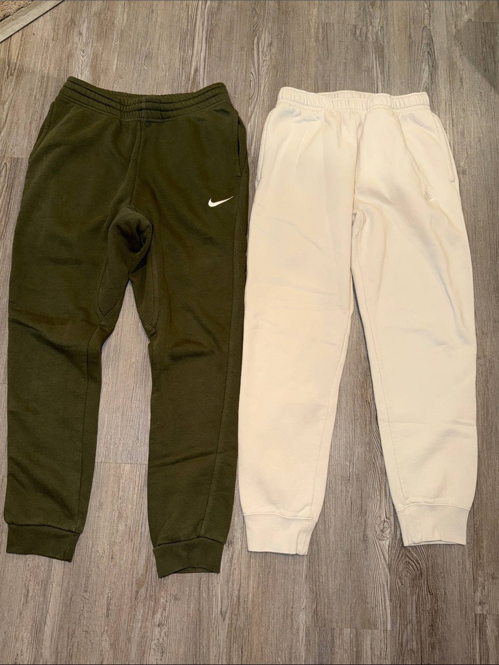 Nike Women’s Olive Green & Cream Fleece Joggers - Dual Pack